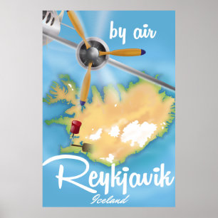Poster de viagens do feriado de Reykjavik,