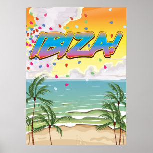 Poster de viagens do Ibiza Beach Party