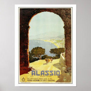 Poster de viagens do italiano de Alassio do 1920
