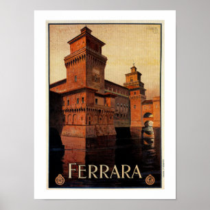 Poster de viagens do italiano de Ferrara do