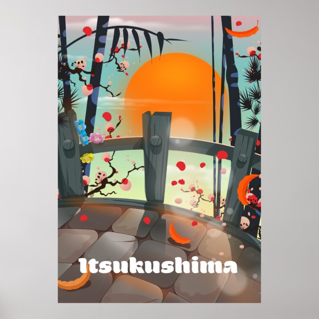 Poster de viagens do Japão Itsukushima (Frente)