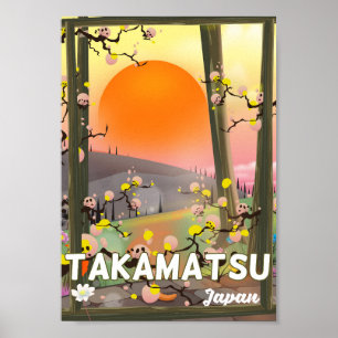 poster de viagens do Japão Takamatsu