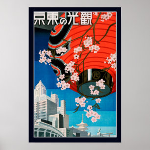 Poster de viagens do japonês do vintage WWII