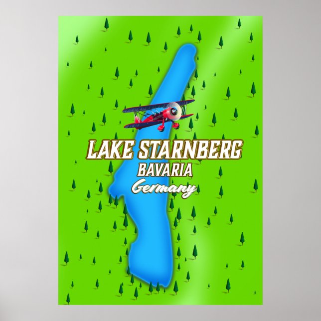 Poster de viagens do Lago Starnberg Bavaria Aleman (Frente)