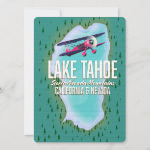 Poster de viagens do mapa do Lago Tahoe