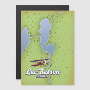 Poster de viagens do mapa Lac Besson France