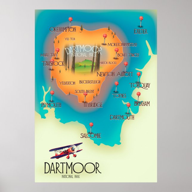 Poster de viagens do Mapa Nacional do Parque Nacio (Frente)