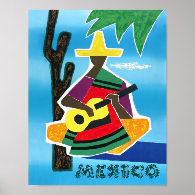 Poster de viagens do México. (Frente)
