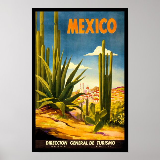 Poster de viagens do México (Frente)