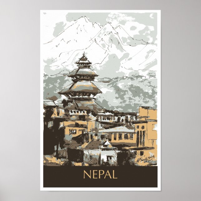 Poster de viagens do Nepal (Frente)