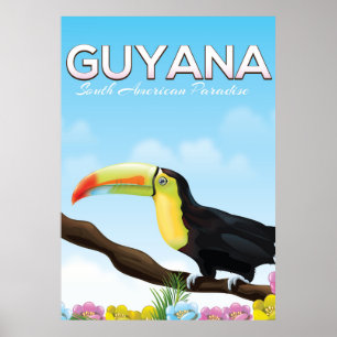 Poster de viagens do paraíso sul-americano da Guia