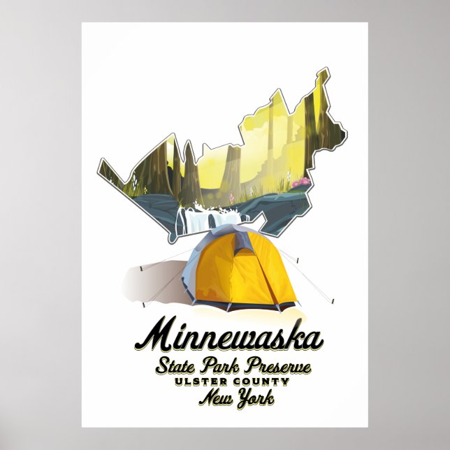 Poster de viagens do Parque Estadual de Minnewaska (Frente)