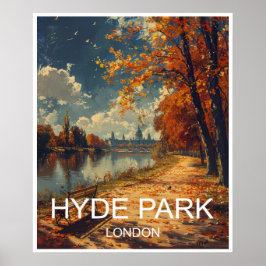 Poster de viagens do Parque Hyde England de Londre