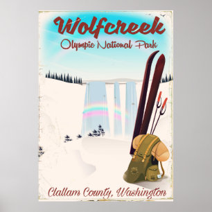 Poster de viagens do Parque Nacional da Olimpiadas