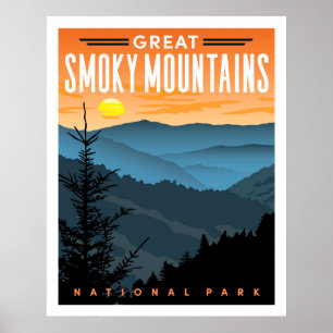 Poster de viagens do Parque Nacional das Montanhas