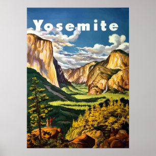Poster de viagens do parque nacional de Yosemite