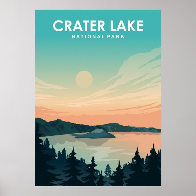 Poster de viagens do Parque Nacional do Lago Crate (Frente)