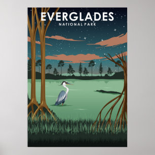 Poster de viagens do Parque Nacional Everglades