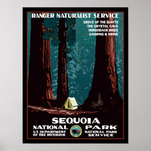 Poster de viagens do Parque Nacional Sequoia