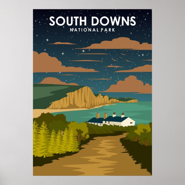 Poster de viagens do Parque Nacional South Downs (Frente)