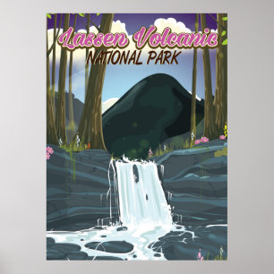 poster de viagens do Parque Nacional Vulcânico de