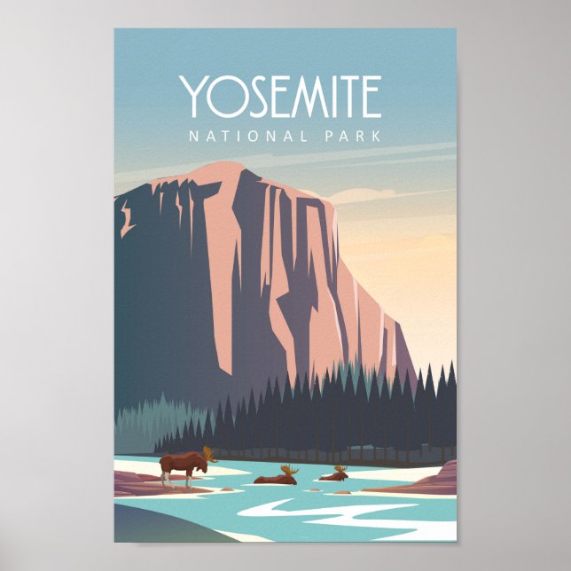Poster de viagens do Parque Nacional Yosemite (Frente)