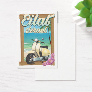 Poster de viagens do patinete de Israel da praia
