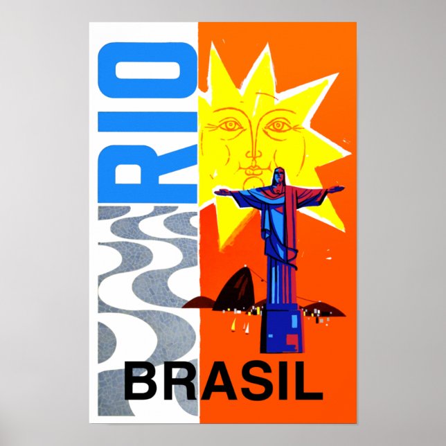 Poster de viagens do Rio de Janeiro (Frente)
