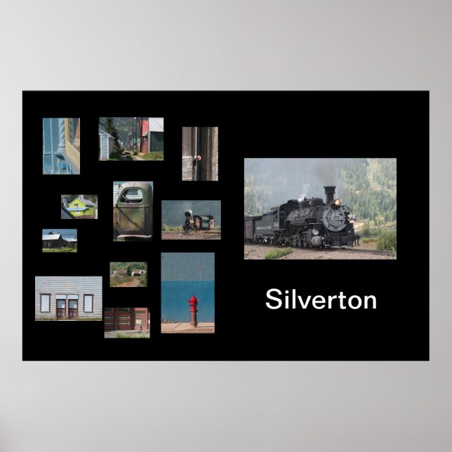 Poster de viagens do Silverton Photo Collage (Frente)