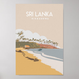 Poster de viagens do Sri Lanka Hikkaduwa