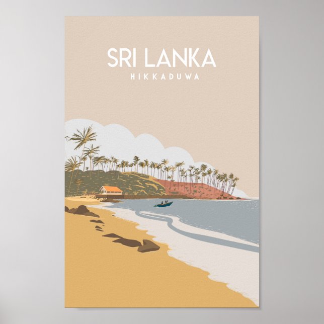 Poster de viagens do Sri Lanka Hikkaduwa (Frente)