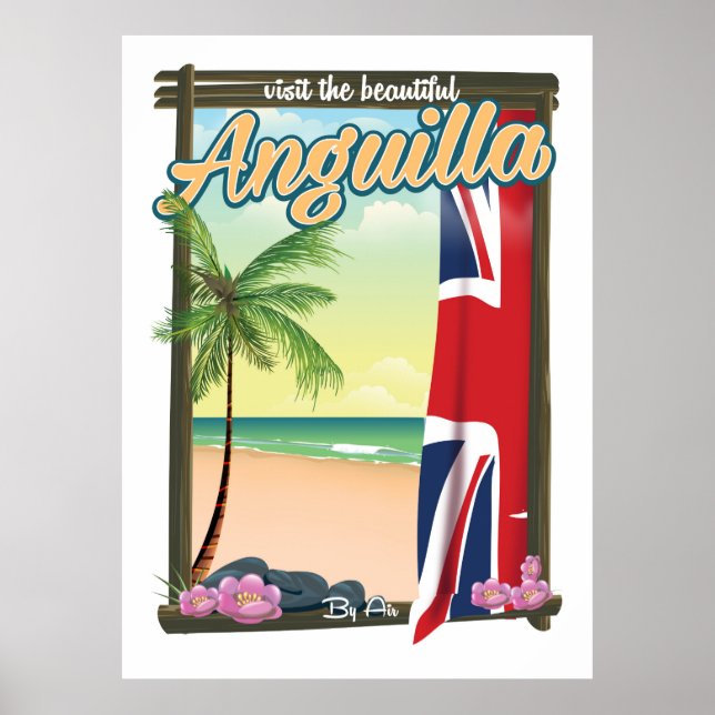 Poster de viagens do Território Britânico de Angui (Frente)