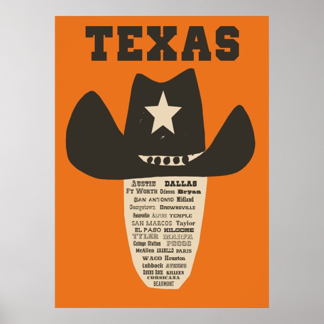 Poster de viagens do Texas (Frente)