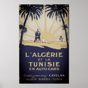 Poster de viagens do Vintage Tunisie