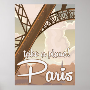 Poster de viagens dos desenhos animados de Paris