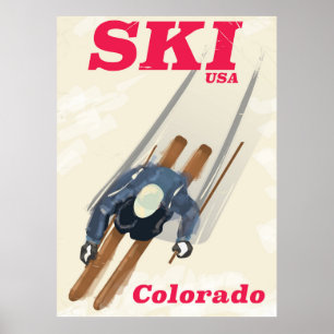 Poster de viagens dos EUA Colorado do esqui
