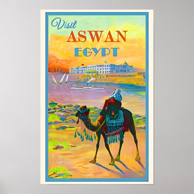 Poster de viagens Egito-Aswan (Frente)