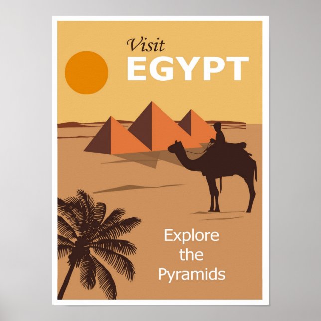 Poster de viagens Egito da pirâmide Vintage Camel (Frente)