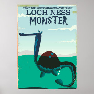poster de viagens engraçado do Loch Ness Monster