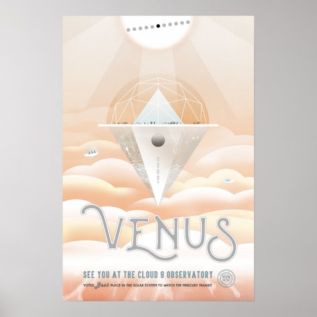 Poster de viagens Espacial Venus Vintage (Frente)