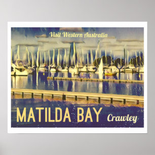 Poster de viagens estilo Vintage Matilda Bay