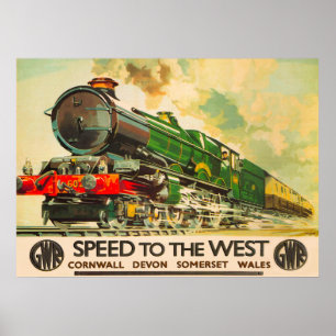 Poster de viagens Ferroviário Britânico Vintage GW