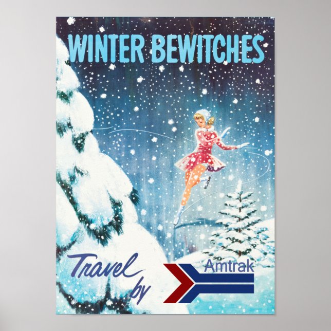 Poster de viagens Ferroviário de inverno (Frente)