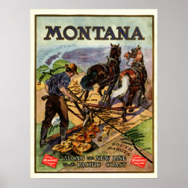 Poster de viagens ferroviário de Montana