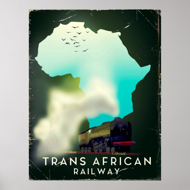 Poster de viagens Ferroviário Trans-Africano (Frente)