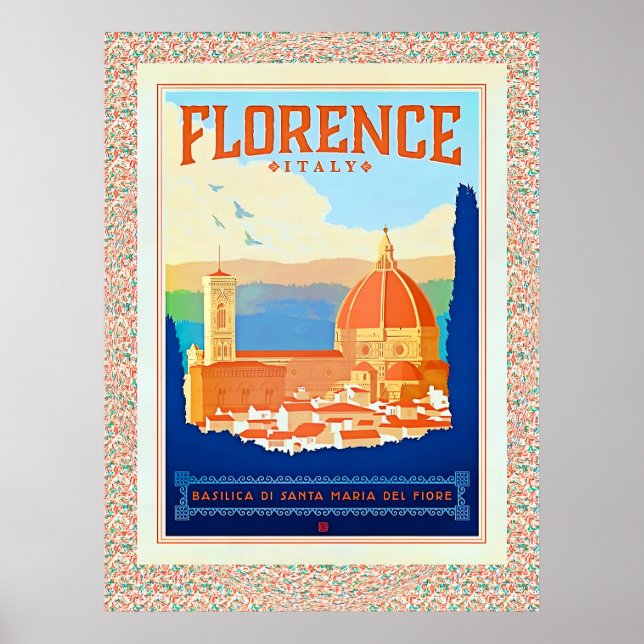 Poster de viagens Florence-Itália (Frente)