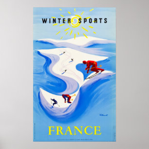 Poster de viagens França ... Esportes de inverno