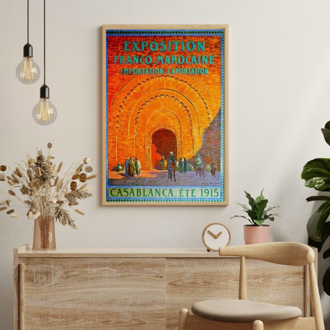 Poster de viagens francês Casablanca Marrocos Vint (Criador carregado)