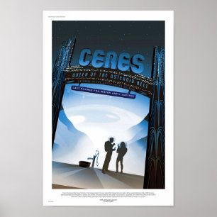 Poster de viagens futuro da NASA - o planeta do