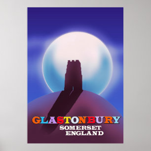 poster de viagens Glastonbury Tor Somerset